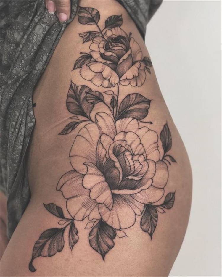 Flower Leg Tattoos Designs