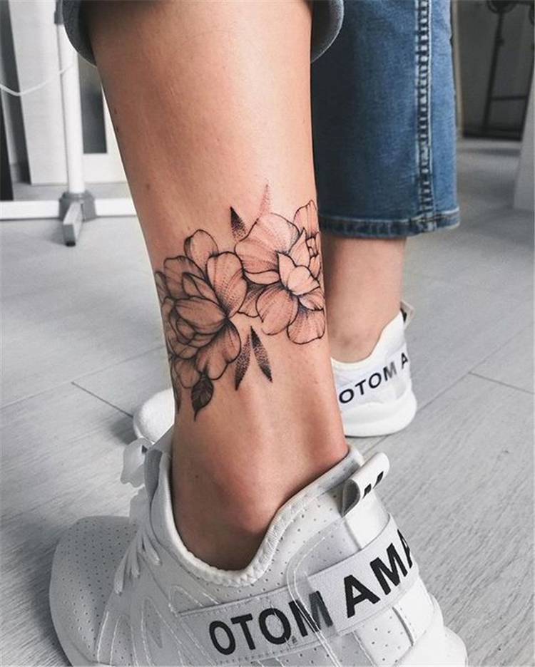 40 And Stunning Ankle Floral Tattoo Ideas For Your Inspiration Women Fashion