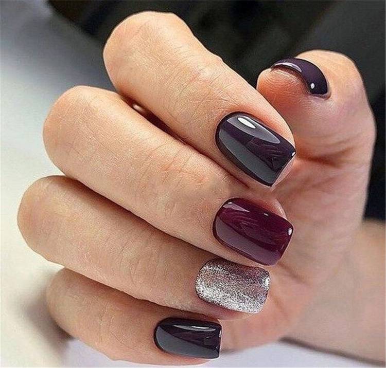 50 Stylish Winter Short Square Nail Designs To Copy This