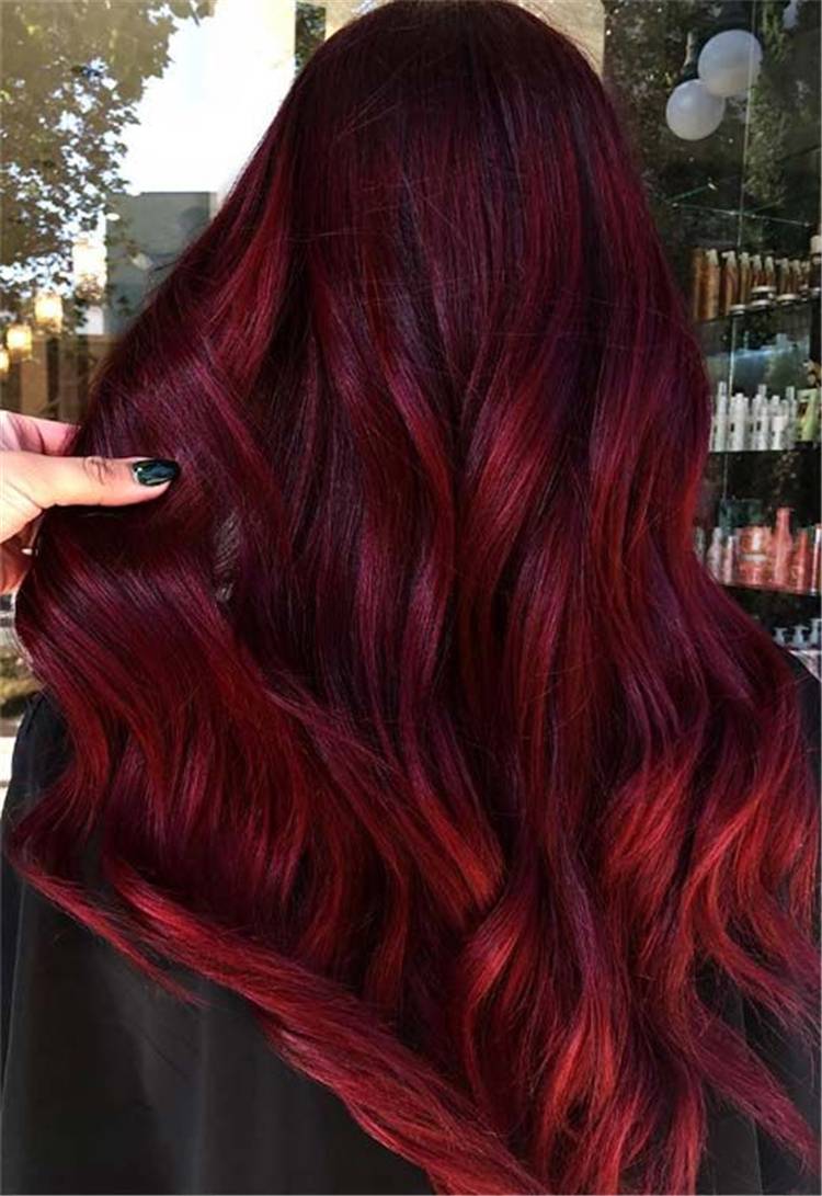 Color burgundy hair 50 Beautiful
