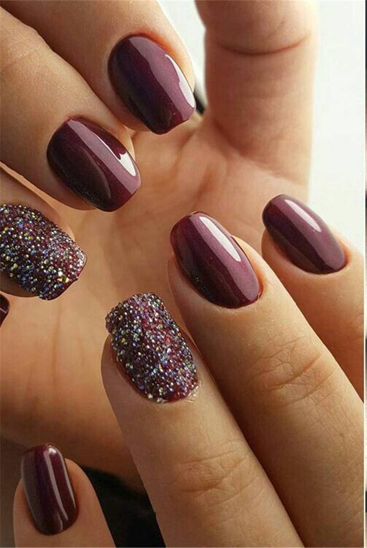 Gorgeous Burgundy Nail Color With Designs For The Coming Valentine's Day; Burgundy Nail; Burgundy Nail Color; Fall Burgundy Nails; Wine Red Stiletto Nails; Burgundy Wine Nail Color; Wine Red Acrylic Nails; Dark Burgundy Red Nail Polish; Valentine's Nail; Valentine's Day #valentinenail #valentine'sday #burgundynail #burgundycolornail #rednail #winerednails