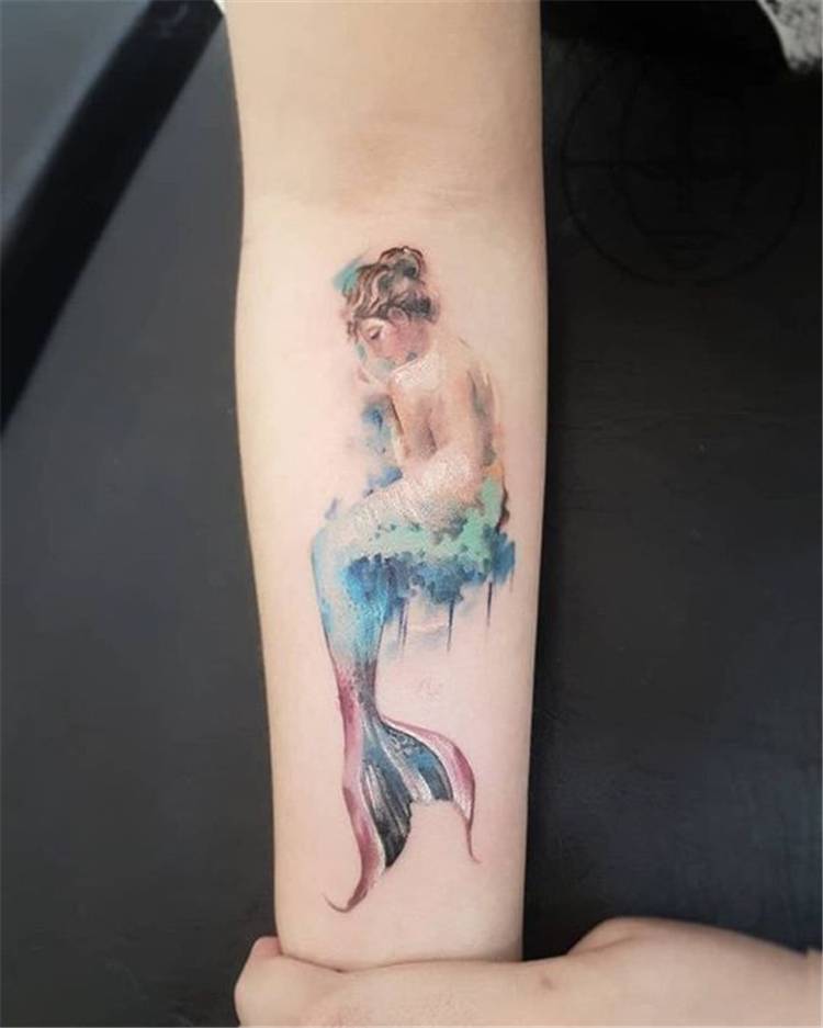 Beautiful Mermaid Tattoo Ideas For Your Mermaid Dream; Mermaid Tattoo Ideas; Mermaid Tattoo; Mermaid; Watercolor Mermaid Tattoo Ideas; Black And White Mermaid Tattoo Ideas; #tatttoo #tattooideas #mermaidtattoo #mermaidtattoodesign