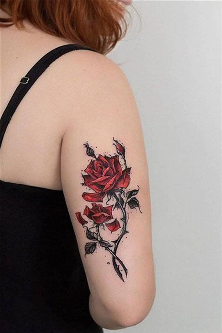 Trendy Rose Tattoo Designs For Your Desire About Floral Tattoo; rose tattoo; tattoo design; floral tattoo; trendy tattoo; rose flower tattoo; floral tattoo design; #tattoo #rosetattoo #floraltattoo #tattoodesign