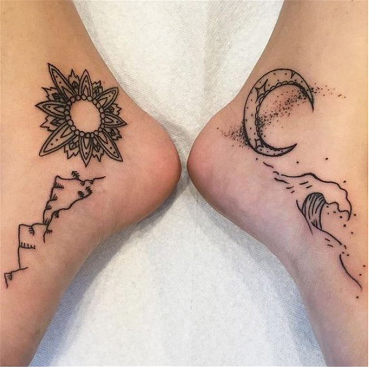 Creative And Unique Couple Matching Tattoo Designs For The Coming Valentine's Day ; Couple Tattoo Ideas; Couple Tattoos; Matching Couple Tattoos;Simple Couple Matching Tattoo;Tattoos; Valentine's Day; Valentine's Tattoo #valentine's #valentine'stattoo #Tattoos #Coupletattoo#Matchingtattoo