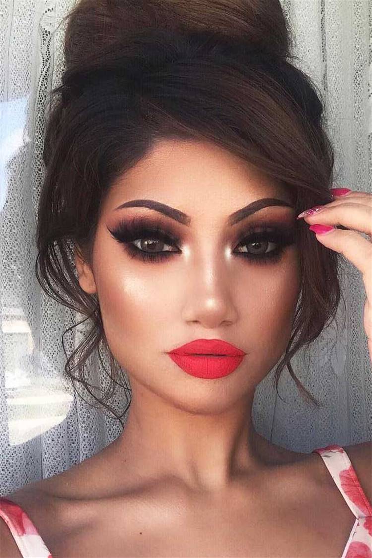 Bold Smokey Eye With Different Lipstick Colors Makeup Looks; Smokey Eye; Lipstick Colors; Makeup Looks; Bold Makeup Looks; Smokey Eye Makup; #makeup #smokeyeye #lipstickcolor #lipstickmakeup
