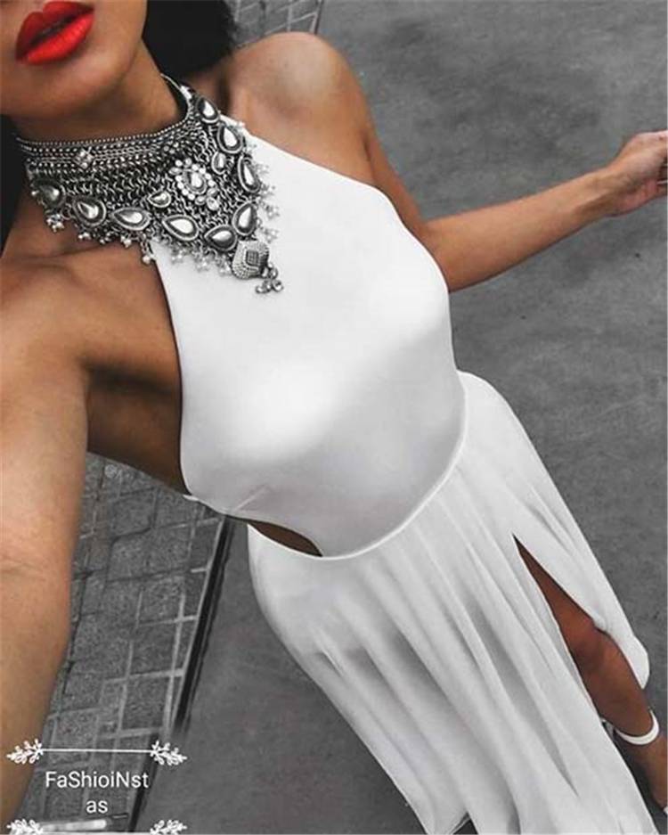 How To Pick Up A Gorgeous And Stunning White Party Outfits; Party Outfits; White Outfits; White Party Outfits; Outfits; Dress; One-piece Dress; White Dress; Party; #partyoutfits #outfits #whiteoutfits #whitepartyoutfits 