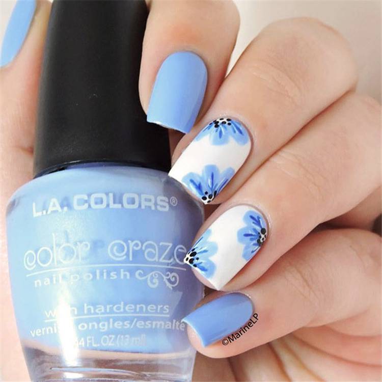 Gorgeous And Lovely Spring Nail Designs You Would Love; Spring Nails; Lovely Nails; Nails; Square Nails; Nail Design; Flower Nails; #nails #springnail #flowernails #squarenail #naildesign