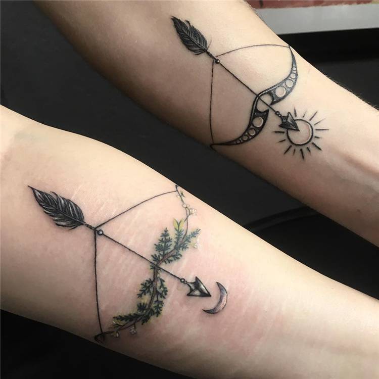 Valentines Arrows Tattoos for Couples