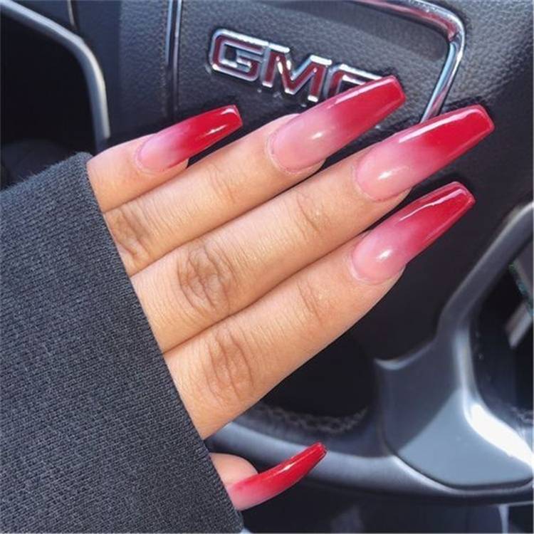 The Most Beautiful Ombre Acrylic Nails Designs You'll Like; Baby Boomer; Coffin Nails; Ombre Nails; Acrylic Nails; Ombre Acrylic Nails; Beautiful Ombre Acrylic Nails Designs; French Fade Nails; Nude Ombre Nails; Colorful Ombre Nails; Bright Ombre Nails; #nailart #ombrenail #ombreacrylicnail #arcylicnails #coffinnails