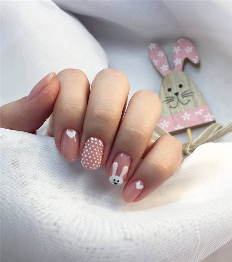 Cutest Easter Nail Design Ideas For You In 2020; Easter nails; spring nails; cute nail art; Adorable Easter Nail; Nail Art Designs; Egg Art Nails; Bunny Art Nails; Egg And Bunny Nail Art Designs; #easter #easternails #eastereggnails #chickennails #bunnynails #polkadotnails