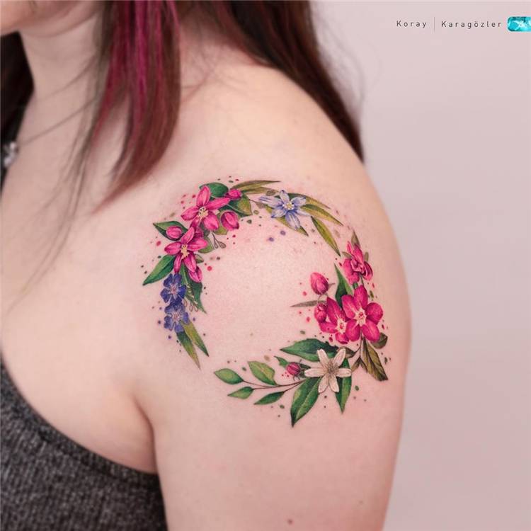 Cute And Pretty Watercolor Tattoo Ideas You Would Love; Watercolor Tattoo; Watercolor Tattoo Ideas; Tattoo; Floral Watercolor Tattoo; Ankle Watercolor Tattoo; Back Watercolor Tattoo; Arm Watercolor Tattoo; Leg Watercolor Tattoo; High Thigh Watercolor Tattoo; Shoulder Watercolor Tattoo; #watercolortattoo #tattoo #floraltattoo #floralwatercolortattoo #shoulderwatercolortattoo