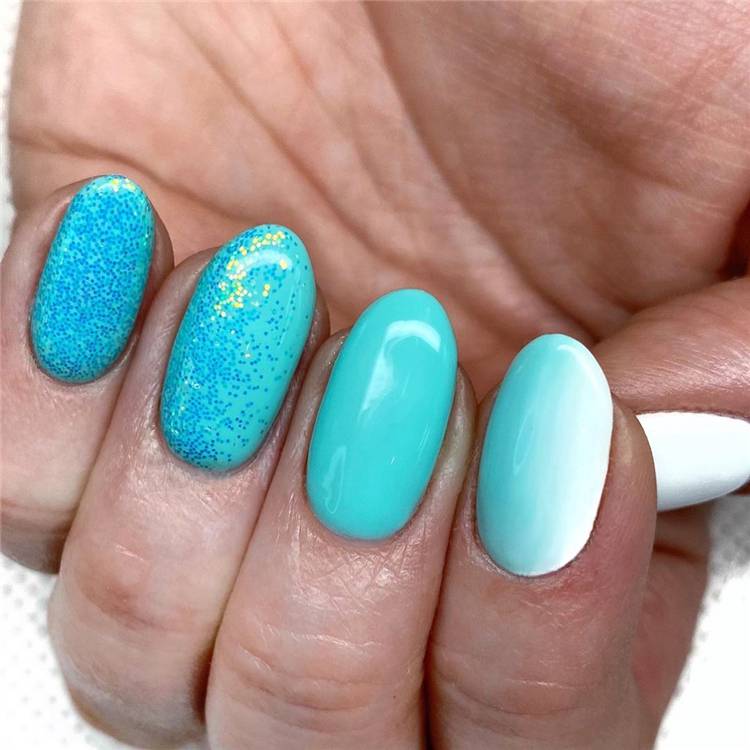 Swimming Pool Nail Designs To Rock This Summer; Summer Nails; Swimming Pool Nails; Swimming Nails; Nails; Nail Design; Aquarius Nails; Aqua Nails; #swimmingnails #nails #summernails #bluenails #oceannails #aquanails