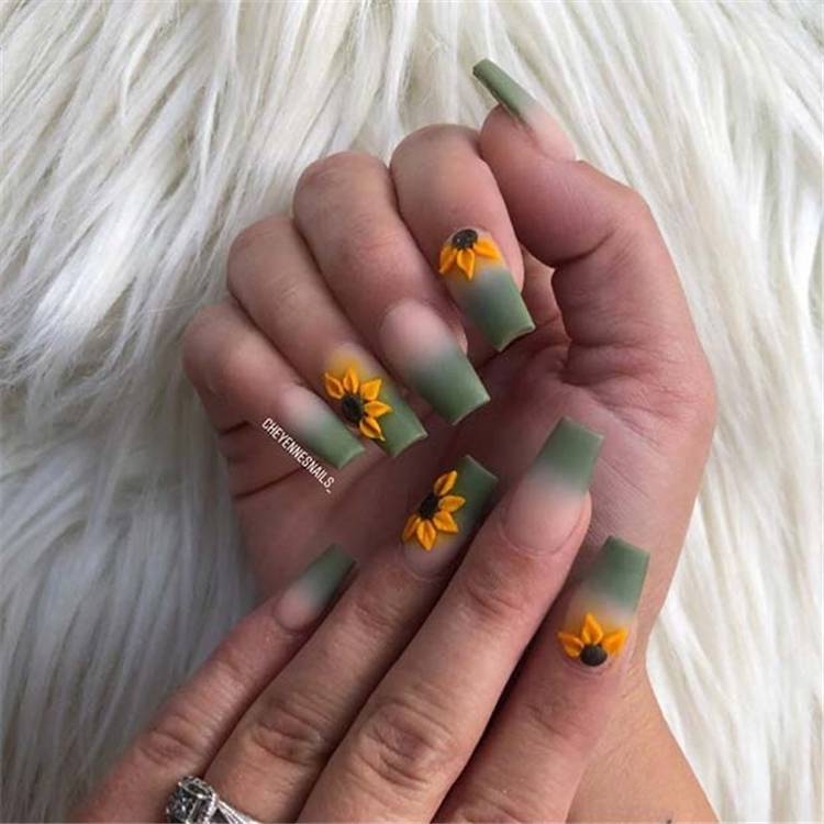 Gorgeous Floral Nail Designs You Must Fall In Love With; Floral Nails; Lovely Nails; Nails; Square Nails; Nail Design; Flower Nails; Rose Nails; Lily Nails; Sunflower Nails; Daisy Nails; Tulip Nails #nails #coffinnail #flowernails #squarenail #naildesign #floralnails #squarenails #lilynails #daisynails #sunflowernails #rosenails