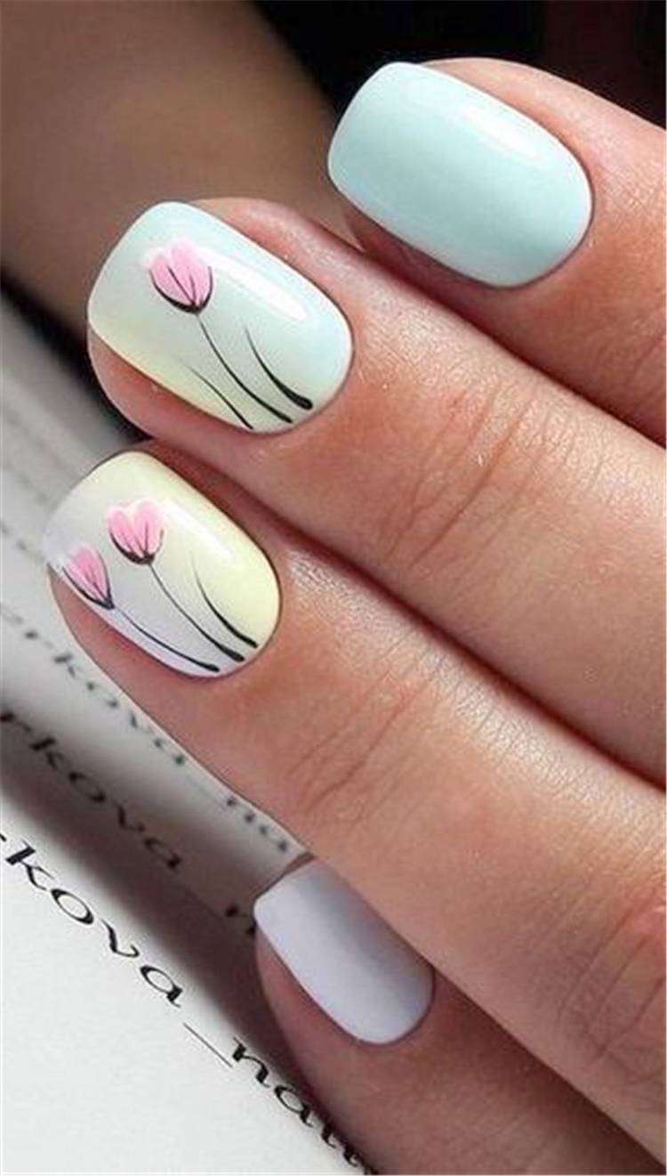 Gorgeous Floral Nail Designs You Must Fall In Love With; Floral Nails; Lovely Nails; Nails; Square Nails; Nail Design; Flower Nails; Rose Nails; Lily Nails; Sunflower Nails; Daisy Nails; Tulip Nails #nails #coffinnail #flowernails #squarenail #naildesign #floralnails #squarenails #lilynails #daisynails #sunflowernails #rosenails