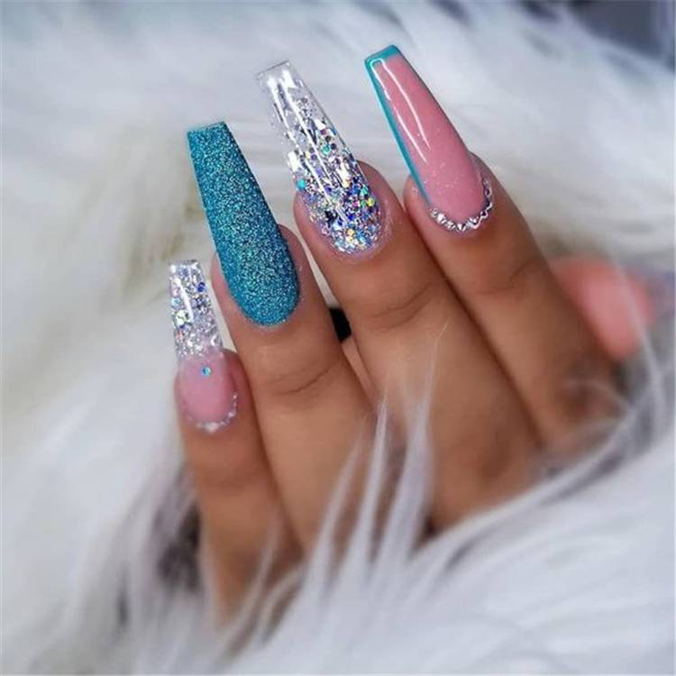 Amazing And Gorgeous Fall Acrylic Coffin Nail Designs You Must Love; Coffin Nail; Acrylic Coffin Nail; Nail; Nail Design; Fall Nail; Fall Nail Design; Autumn Nail; flower Nail; Glitter Nail; Rhinestones Nails; Marble Nails; #squarenail #shortsquarenail #nail #naildesign #fallnail #autumnnail #glitternail #rhinestonesnails #marblenails