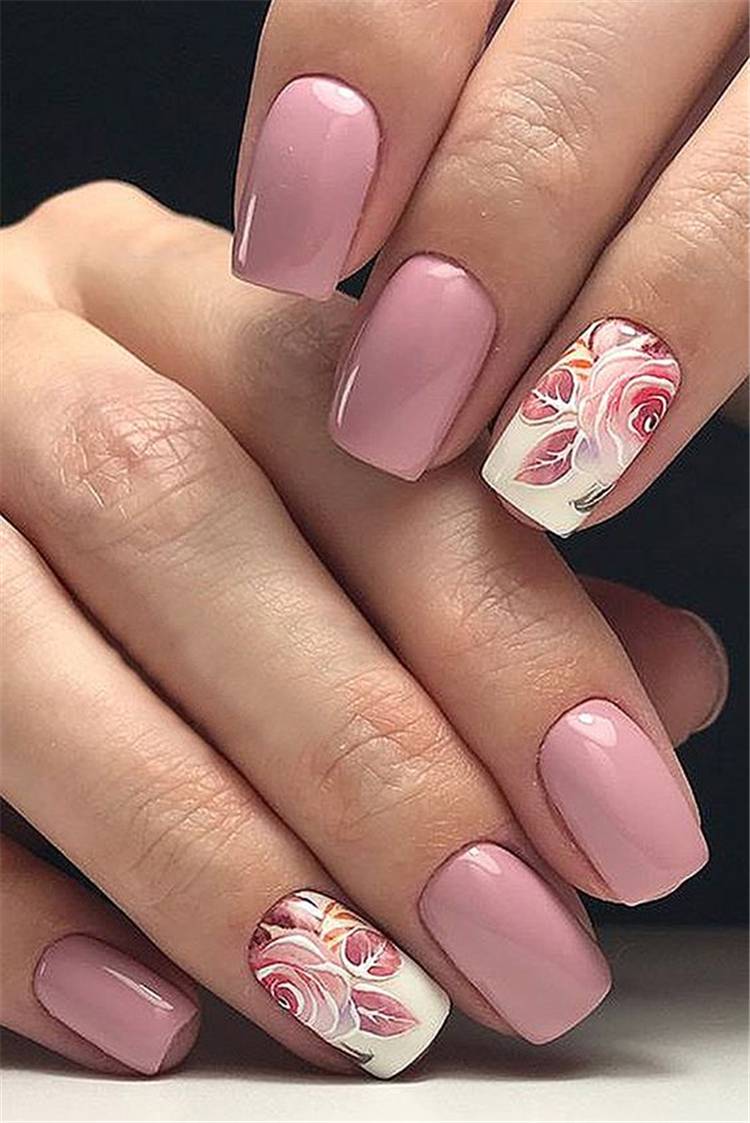 Gorgeous Floral Nail Designs You Must Fall In Love With; Floral Nails; Lovely Nails; Nails; Square Nails; Nail Design; Flower Nails; Rose Nails; Lily Nails; Sunflower Nails; Daisy Nails; Tulip Nails #nails #coffinnail #flowernails #squarenail #naildesign #floralnails #squarenails #lilynails #daisynails #sunflowernails #rosenails