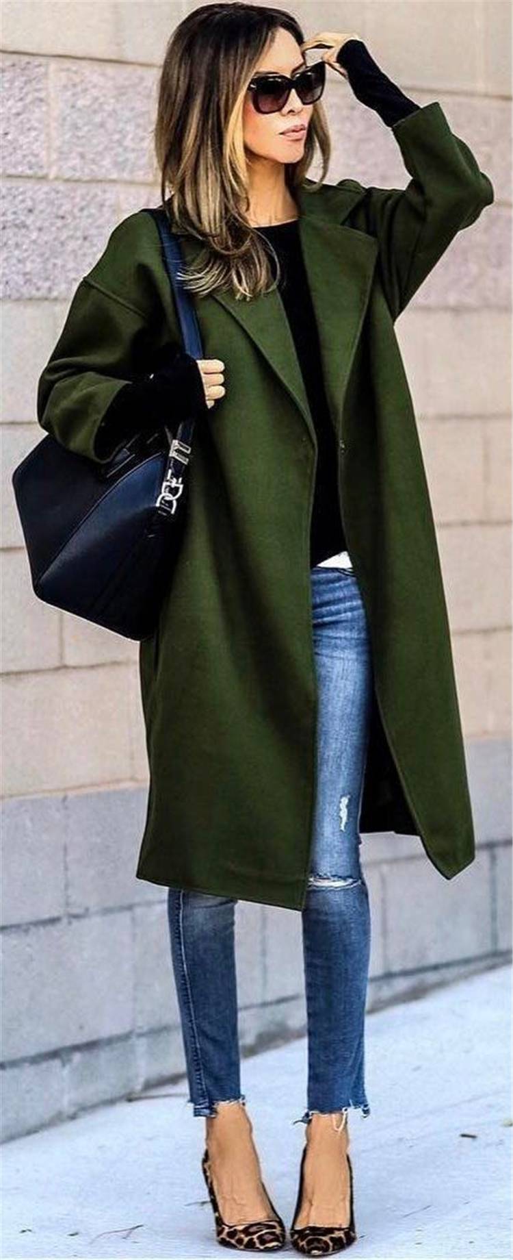 Cute And Glam Winter Outfits To Copy Now; Winter Outfits; Outfits; Winter Coat; Leather Coat; Trench Green Coat; Faux Fur Gilet; Winter Minitary Jacket; Winter Skirt #winteroutfit #outfits #trenchgreencoat #fauxfurgilet #wintermilitaryjacket #winterskirt #leathercoat