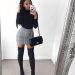 Classic And Gorgeous Fall Outfits With Over-The-Knee Boots; Fall Outfits; Outfits; OTK Boots Outfits; Over-The-Knee Boots Outfits; Sweater; Leather Dress; Skirt #OTKbootsoutfits #falloutfits #boots #fallboots #overthekneeboots #girloutfits #fallbootsoutfits