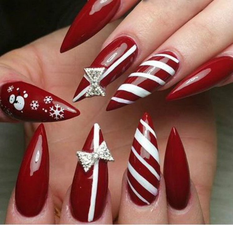 Pretty Christmas Red Nail Designs For The Big Holiday; Christmas Red Nails; Red Nails; Christmas Nails; Christmas Square Nails; Christams Coffin Nails; Christmas Almond Nail; Christmas Stiletto Nails; Holiday Nails #nails #nailsdesign #christmasnails #christmassquarenails #christmascoffinnails #christmasalmondnail #christmasstilettonails #holidaynails #holidayrednails #christmasrednails