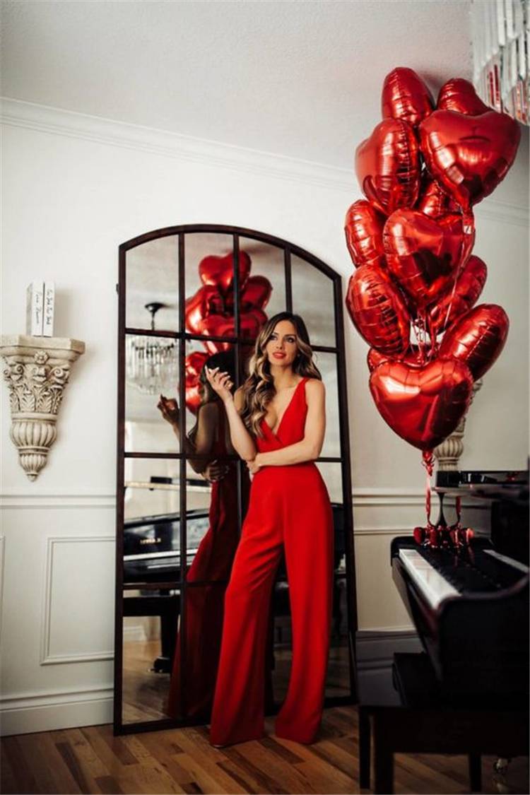 Stunning Valentine's Outfits For Your Perfect Date; Lace Dress;Red Lace Dress; Pink Lace Dress; Jumpsuit; Red Jumpsuit; Valentines Dress; Valentines Day; Sweater; Valentines Sweater; #lacedress #redjumpsuit #redlacedress #jumpsuit #valentinesdress #valentine #valentinesday #valentinessweater #sweater