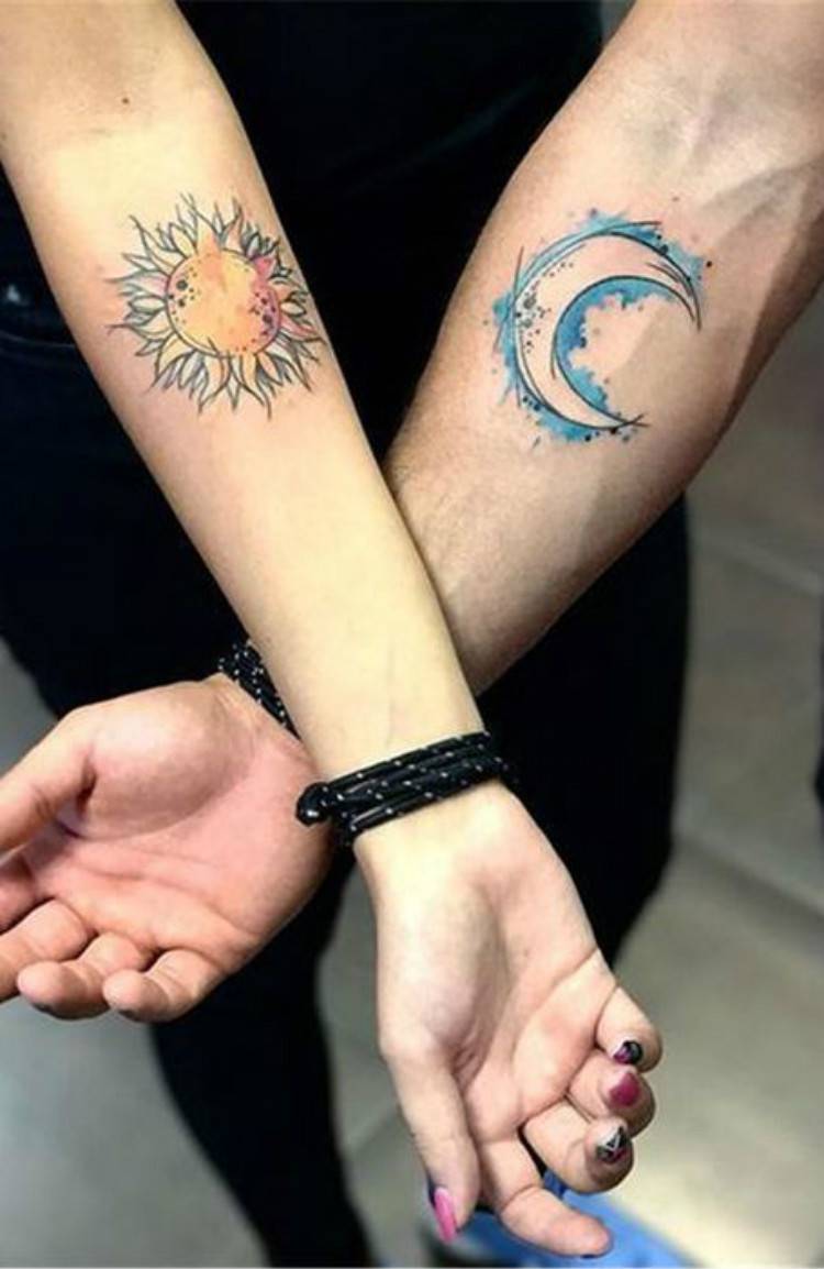 Couple Matching Tattoo Designs For The Coming Valentine's Day; Couple Tattoo Ideas; Couple Tattoos; Matching Couple Tattoos;Simple Couple Matching Tattoo;Tattoos; Valentine's Day; Valentine's Tattoo #valentine's #valentine'stattoo #Tattoos #Coupletattoo#Matchingtattoo