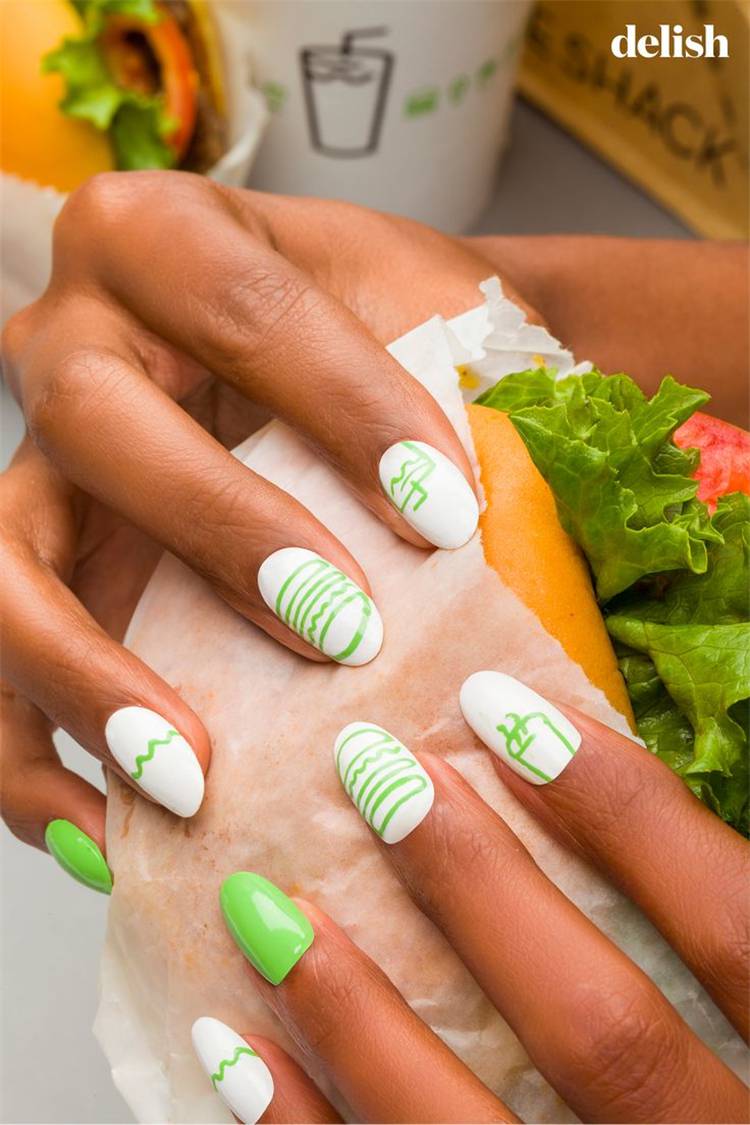 Gorgeous Spring Nail Designs With Different Accents; Floral Nails; Spring Nails; Nails; Square Nails; Nail Design; Red Accent Nails; Yellow Accent Nails; Green Accent Nails; #nails #flowernails #squarenail #naildesign #floralnails #squarenails #redaccentnails #greenaccentnails #yellowaccentnails