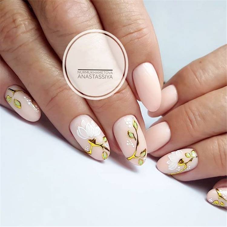 Glamorous Floral Nail Designs You Need To Copy This Spring; Floral Nails; Lovely Nails; Nails; Square Nails; Nail Design; Flower Nails; Cherry Blossom Nails; Magnolia Nails; Tulip Nails #nails #flowernails #squarenail #naildesign #floralnails #squarenails #tulipnails #magnolianails #cherryblossomnails