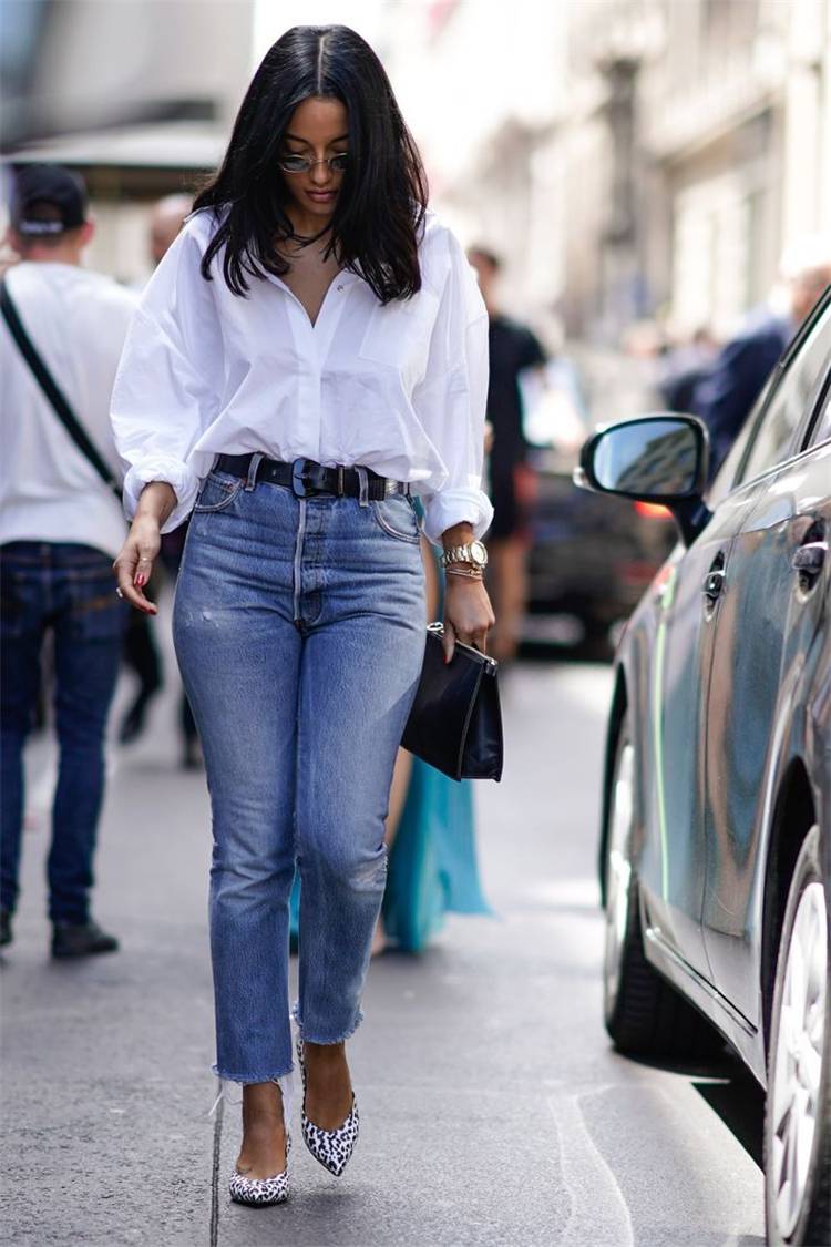 Fresh And Cool Spring Outfits With A White Shirt; Spring Outfits; Outfits; Spring Skirt; Spring Ripped Jeans Outfits; White Shirt Outfits; Spring Black Pants; Spring Black Skirt Outfits; Cute Spring Outfits; Spring #springoutfits #outfits #springshirtoutfits #springskirt #springrippedjeans #springblackpants #whiteshirt