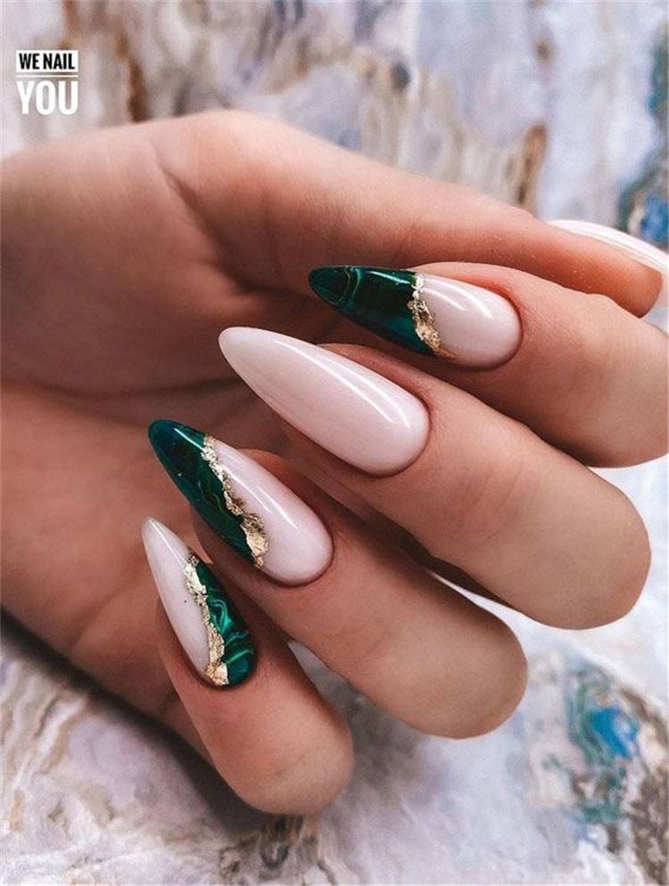 Gorgeous Spring Nail Designs With Different Accents; Floral Nails; Spring Nails; Nails; Square Nails; Nail Design; Red Accent Nails; Yellow Accent Nails; Green Accent Nails; #nails #flowernails #squarenail #naildesign #floralnails #squarenails #redaccentnails #greenaccentnails #yellowaccentnails