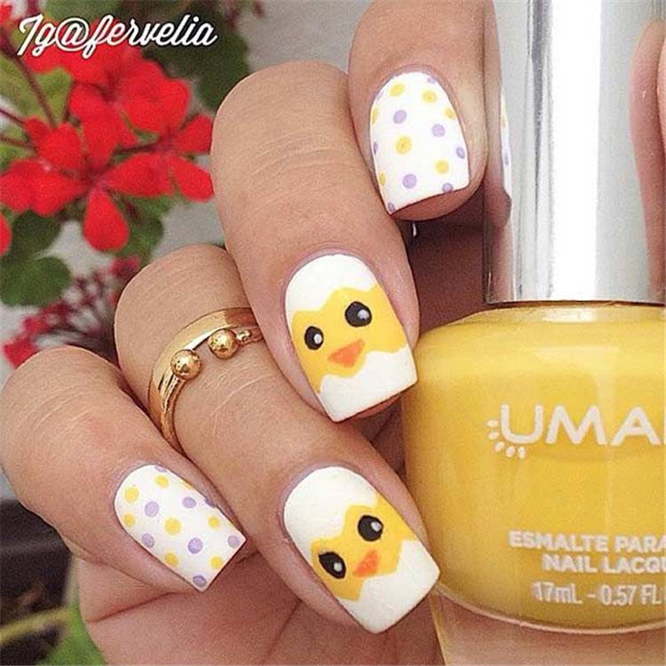 Easter Holiday Nail Designs You Should Copy Now; Easter nails; spring nails; cute nail art; Adorable Easter Nail; Nail Art Designs; Egg Art Nails; Bunny Art Nails; Egg And Bunny Nail Art Designs; #easter #easternails #eastereggnails #chickennails #bunnynails #polkadotnails #easter #easterholiday