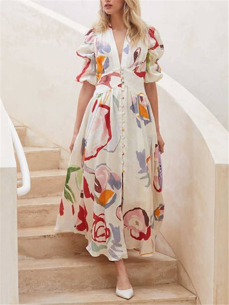 Gorgeous Spring Dresses To Make You Glam; Spring Dress; Dress Outfits; Summer Dress; Floral Dress; Printed Dress; Lace Dress; Tulle Dress; Spring Outfits; #dress #springdress #floraldress #printeddress #lacedress #tulledress #springoutfits #summerdress #dressoutfits