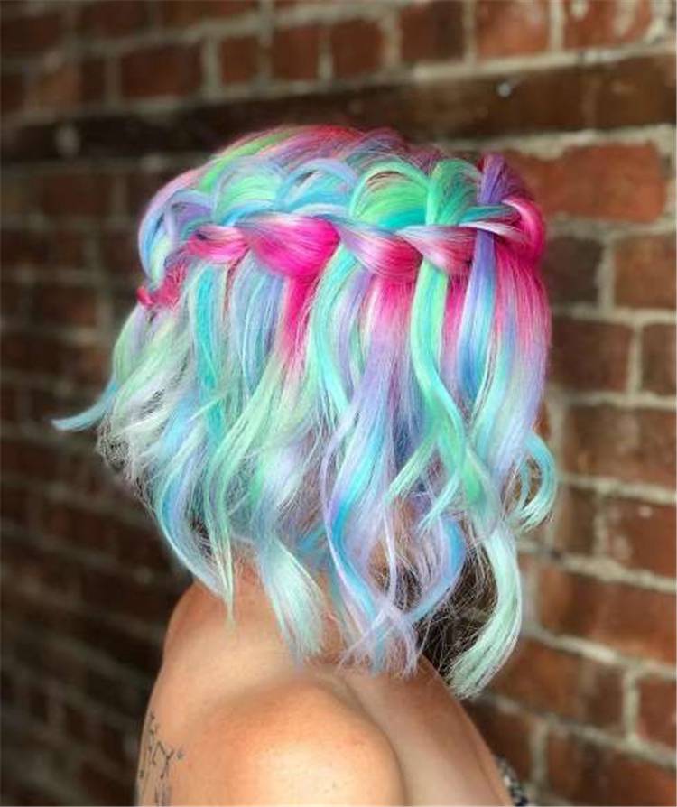 Pretty And Cool Rainbow Hairstyles For Your Inspiration; Rainbow Hair Color; Rainbow Hair Styles; Rainbow Color; Rainbow Hairstyle; Hair Color; Hairstyles #haircolor #hairstyles #rainbowhair #rainbowhairstyle #rainbowcolor #rainbowhaircolor