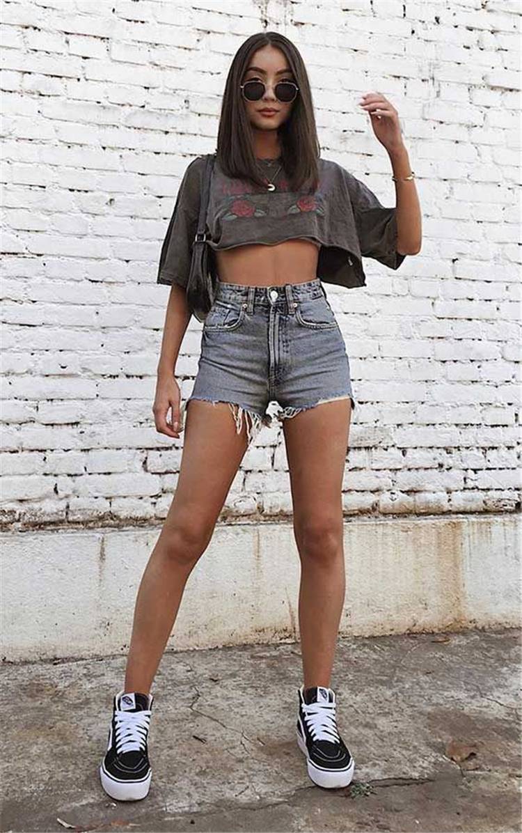 Sexy And Stunning Summer Outfits To Make You Look Amazing; Summer Outfits; Outfits; Hot Denim Shorts; Scarf Top Outfits; Summer Mini Dress; Summer Crop Top; Sexy Outifts; #summeroutfits #outfits #hotdenimshortsoutfits #minidress #croptop #sexysummeroutfits #deminshorts #scarftop #scarftopoutfits
