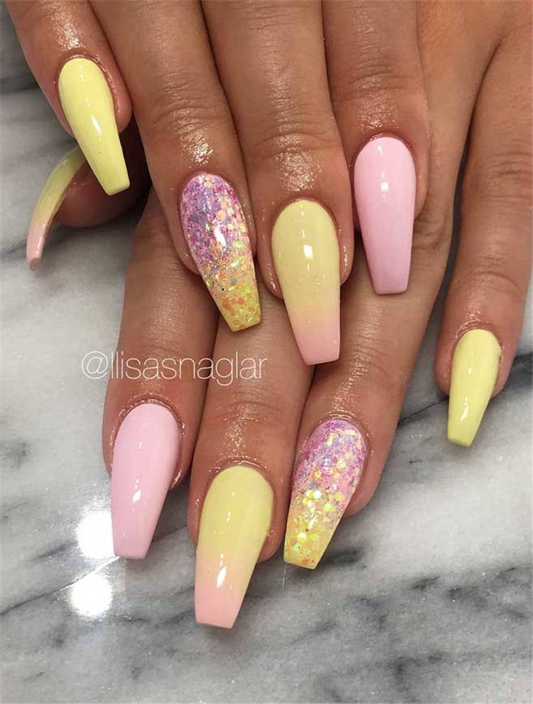 Gorgeous And Pretty Summer Ombre Nail Designs For You; Coffin Nails; Ombre Nails; Acrylic Nails; Ombre Acrylic Nails; Summer Ombre Acrylic Nails Designs; French Fade Nails; Red Ombre Nails; Yellow Ombre Nails; Purple Ombre Nails; #nailart #ombrenail #ombreacrylicnail #arcylicnails #coffinnails #redombrenails #purpleombrenails #redombrenails