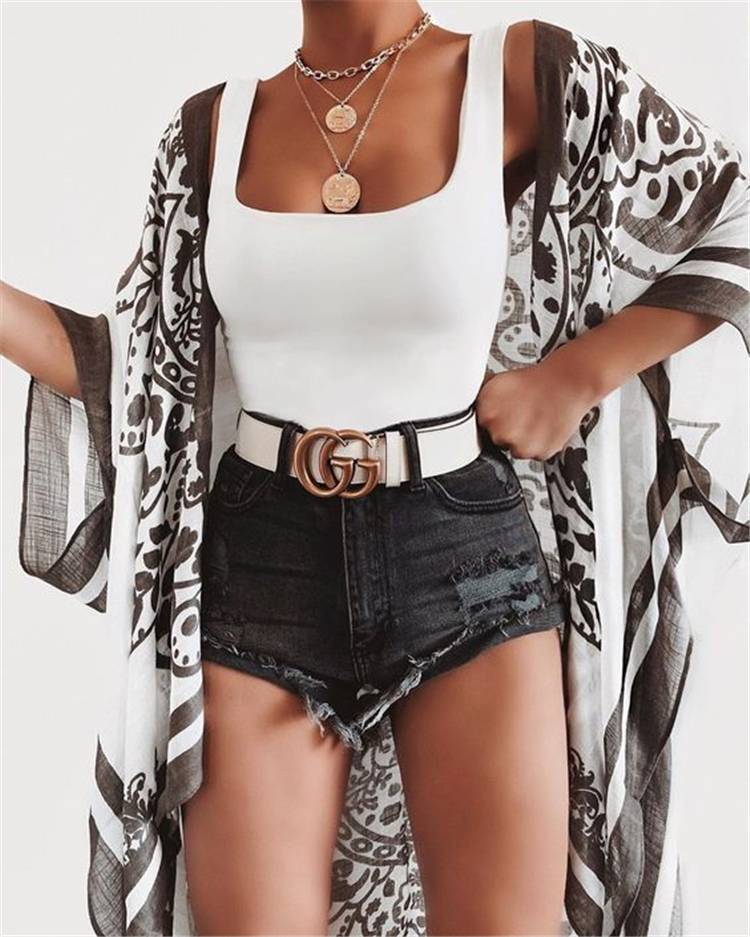 Sexy And Stunning Summer Outfits To Make You Look Amazing; Summer Outfits; Outfits; Hot Denim Shorts; Scarf Top Outfits; Summer Mini Dress; Summer Crop Top; Sexy Outifts; #summeroutfits #outfits #hotdenimshortsoutfits #minidress #croptop #sexysummeroutfits #deminshorts #scarftop #scarftopoutfits