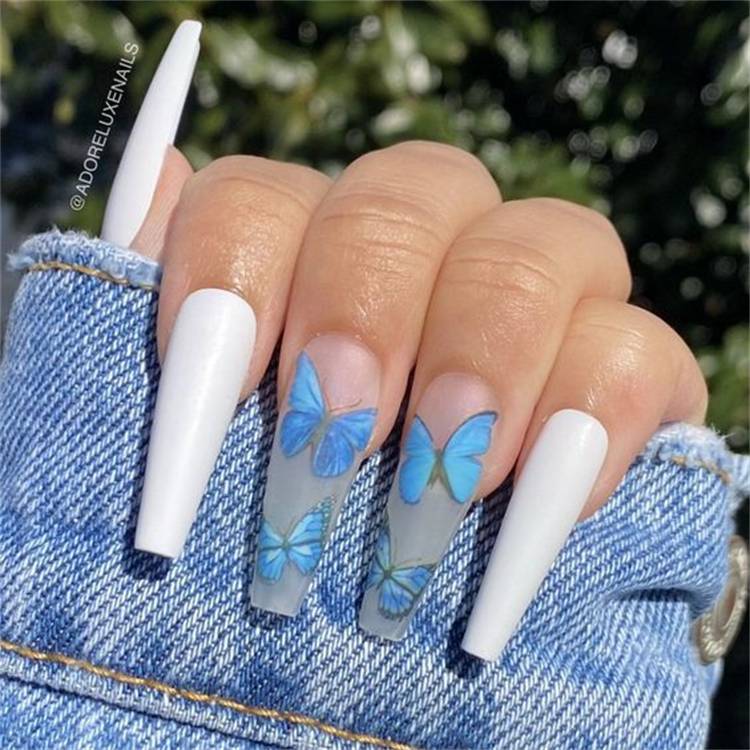 Gorgeous Summer Nail Designs You Must Love; Short Square Nail Designs; Long Coffin Nail Designs; Almond Nail Designs; Summer Nail; Summer Short Nail; Floral Nail; Coffin Nail; Almond Nail; Nail Design #summernail #shortsquarenail #summercoffinnail #almondnail #glitternail #longcoffinnail #naildesign