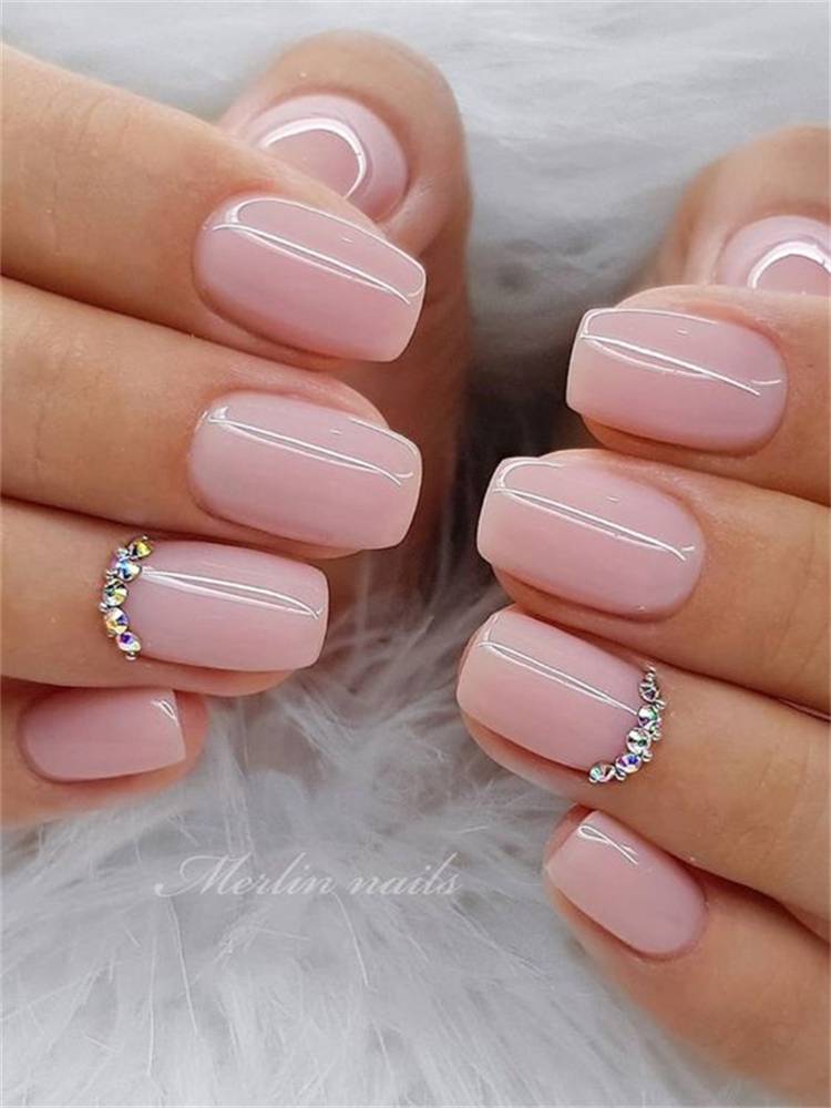 Gorgeous And Classic Nude Nail Designs To You; Nude Nail Design; Nail Design; Nude Sqaure Nail; Nude Coffin Nail; Nude Stiletto Nail; Glitter Nail; Rhinestone Nail; #nail #naildesign #nudenaildesign #nudesquarenail #nudecoffinnail #nudestilettonail #rhinestonenail #glitternail