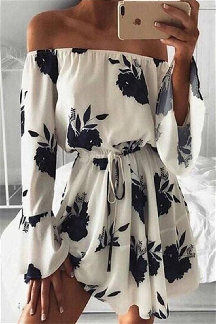 Trendy Off The Shoulder Outfits To Make Your Summer Hotter; Off The Shoulder Outfits; Outfits; Off The Shoulder Dress; Off The Shoulder Top; Off The Shoulder; Summer Outfits; #outfits #summeroutfits #offtheshoulderdress #offtheshoulder #offtheshouldertop #summerofftheshoulder