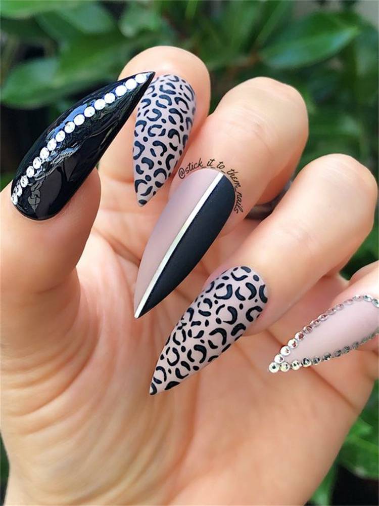 Amazing Leopard Nail Designs To Make You Stylish; Leopard Nail Design; Leopard Nail; Nail; Nail Design; Stylish Nail; Short Square Leopard Nail; Coffin Leopard Nail; Stiletto Leopard Nail; #nail #naildesign #leopardnail #leopardnaildesign #squareleopardnail #coffinleopardnail #stilettoleopardnail