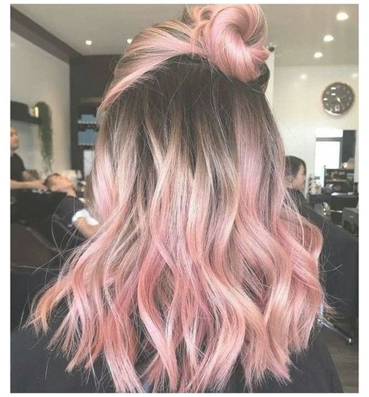 Gorgeous Rose Gold Hairstyles To Make Your Look Stunning; Rose Gold Hair; Rose Gold Hair Color; Rose Gold Hair Color Ideas; Gorgeous Hair; Hairstyles; Rose Gold; Rose Gold Fashion; Rose Gold Hairstyles; Hairstyle; Bob Rose Gold; Half Up Half Down Rose Gold; Bun Hairstyles #rosegold #rosegoldhair #haircolor #hairstyle #rosegoldbobhair #rosegoldbunhairstyle #bunhairstyles #weddinghairstyles