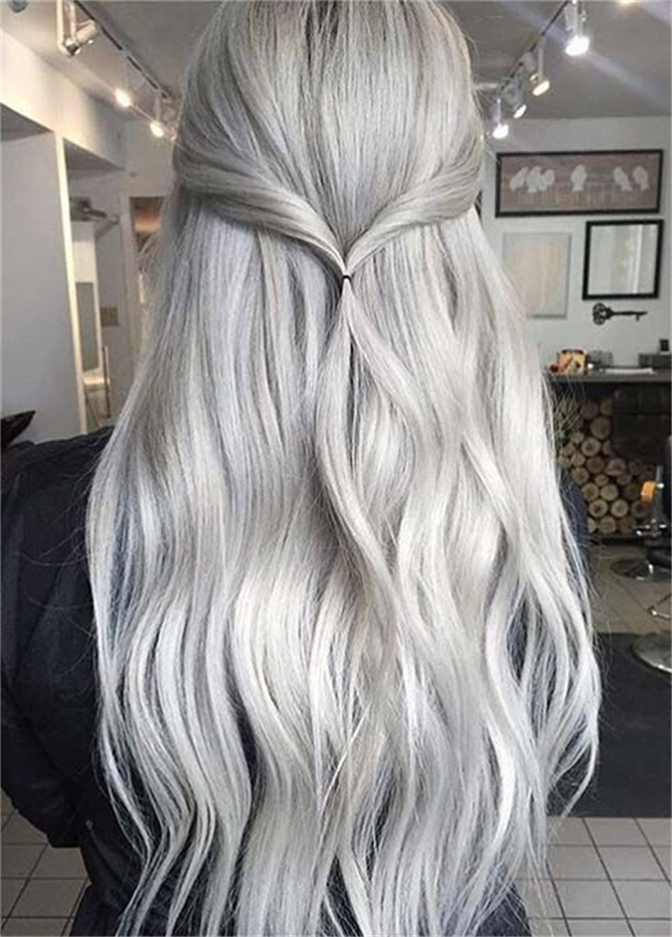 25 Amazing Silver Hair Color Hairstyles You Must Love To Try; Silve Hair; Silver Color; Platinum Hair; Hair Color; Ash Brown Hair; Hair; Hairstyles; Silver Ponytail; Silver Hairstyles; #silverhair #silverhaircolor #haircolor #silverhair #platinumhair #silverhairstyles