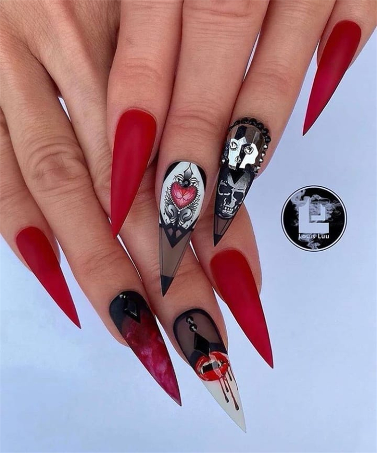 Scary Halloween Nails You Need For The Coming Holiday; Coffin Nail; Acrylic Coffin Nail; Nail; Nail Design; Halloween Nail; Halloween Nail Design; Halloween Scary Nail; Ghost Nail; Pumpkin Nail; Spider Nails #squarenail #shortsquarenail #nail #naildesign #halloweennail #scaryhalloweennail #ghostnail #pumpkinnails #skullnails