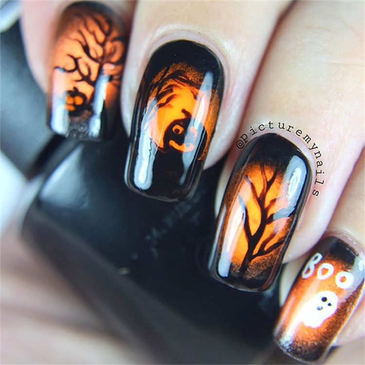 Stylish And Unique Halloween Nail Designs To Skip Your Heart; Scary Halloween Nails You Need For The Coming Holiday; Coffin Nail; Acrylic Coffin Nail; Nail; Nail Design; Halloween Nail; Halloween Nail Design; Halloween Scary Nail; Ghost Nail; Pumpkin Nail; Spider Nails; Jack Skellington Nail;#squarenail #shortsquarenail #nail #naildesign #halloweennail #scaryhalloweennail #ghostnail #pumpkinnails #skullnails #jackskellingtonnail 
