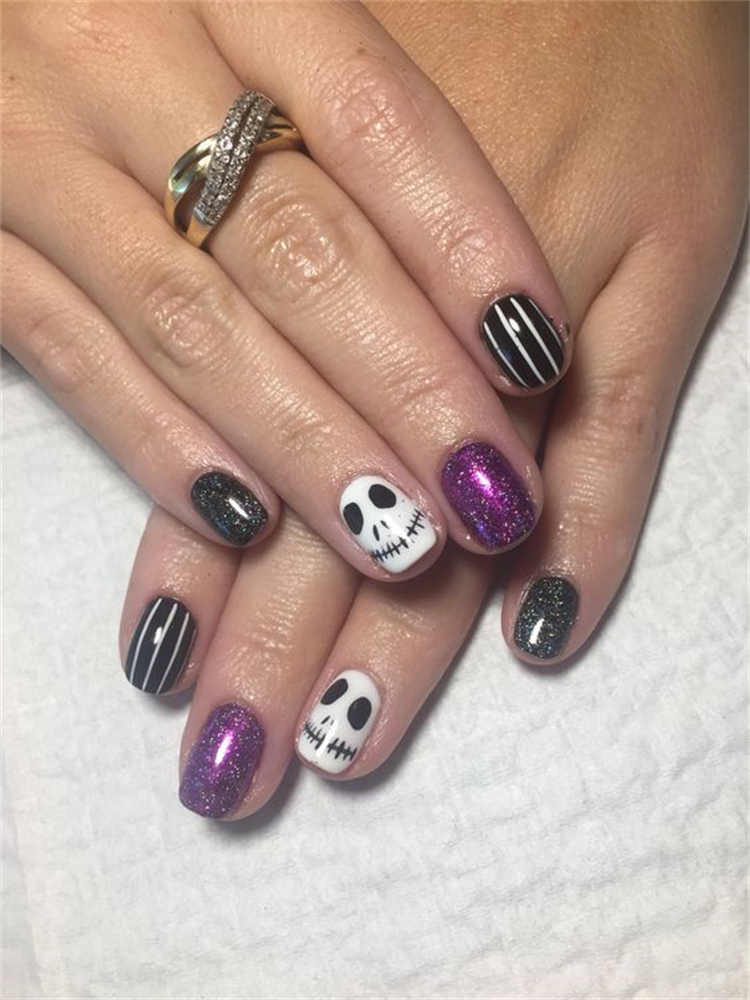 Stylish And Unique Halloween Nail Designs To Skip Your Heart; Scary Halloween Nails You Need For The Coming Holiday; Coffin Nail; Acrylic Coffin Nail; Nail; Nail Design; Halloween Nail; Halloween Nail Design; Halloween Scary Nail; Ghost Nail; Pumpkin Nail; Spider Nails; Jack Skellington Nail;#squarenail #shortsquarenail #nail #naildesign #halloweennail #scaryhalloweennail #ghostnail #pumpkinnails #skullnails #jackskellingtonnail 