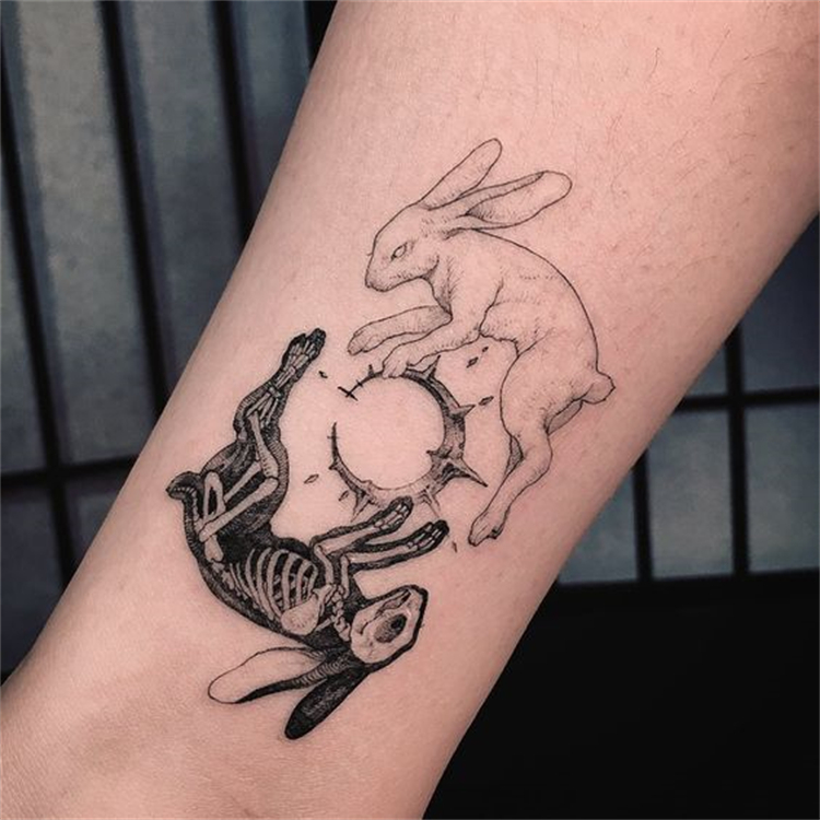 Cute And Stylish Rabbit Tattoo Designs To Copy Now; Rabbit Tattoo; Tattoo; Tattoo Design; Cute Tattoo; Unique Rabbit Tattoo; Ankle Rabbit Tattoo; Arm Rabbit Tattoo; #rabbit #rabbittattoo #tattoo #tattoodesign #anklerabbittattoo #armrabbittattoo #uniquerabbittattoo