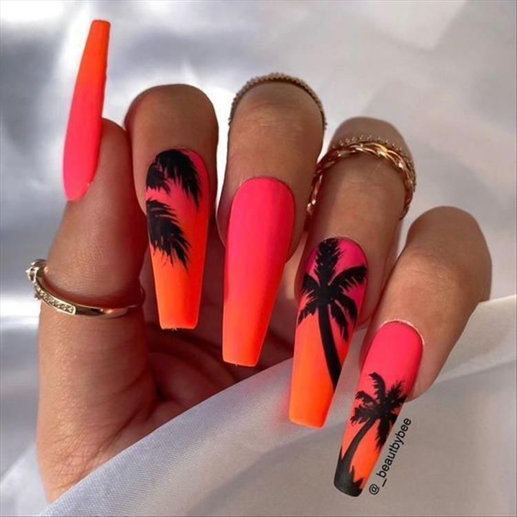 Gorgeous Summer Nail Designs You Would Love To Have; Summer Nails; Nails; Nail Design; Cute Nail; Summer Cute Nail;Tropical Nail; Palm Tree Nail; Flamingo Nail; Cactus Nail; #nail #summernail #naildesign #cutenail #summercutenail #sunflowernail #palmtreenail #pricklycactusnail #cactusnail #tropicalnail #flamingonail