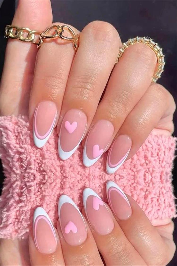 cute nail, nail, nail design, nail art, heart nail, romantic nail, couple nail, valentinesnail #nail #naildesign #nailart #longnail #sharpnail #valentinesnail #heartnail #cutenail