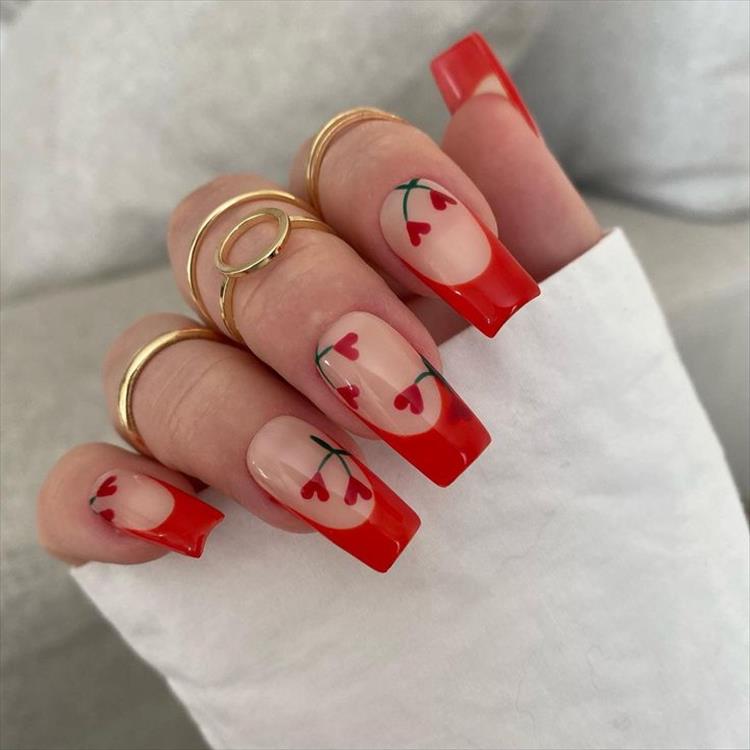 Elegant And Gorgeous Red Nail Designs For You; Red Nail; Nail; Nail Design; Red Short Nail; Coffin Red Nail; Stiletto Red Nail; Diamond Nail; Crystals Nails; Glitter Nails; #nail #naildesign #nailart #rednail #redshortnail #coffinrednail #stilettorednail #holidaynail