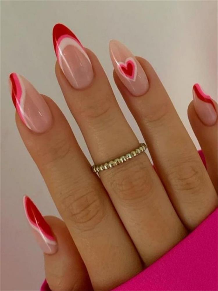 Elegant And Gorgeous Red Nail Designs For You; Red Nail; Nail; Nail Design; Red Short Nail; Coffin Red Nail; Stiletto Red Nail; Diamond Nail; Crystals Nails; Glitter Nails; #nail #naildesign #nailart #rednail #redshortnail #coffinrednail #stilettorednail #holidaynail