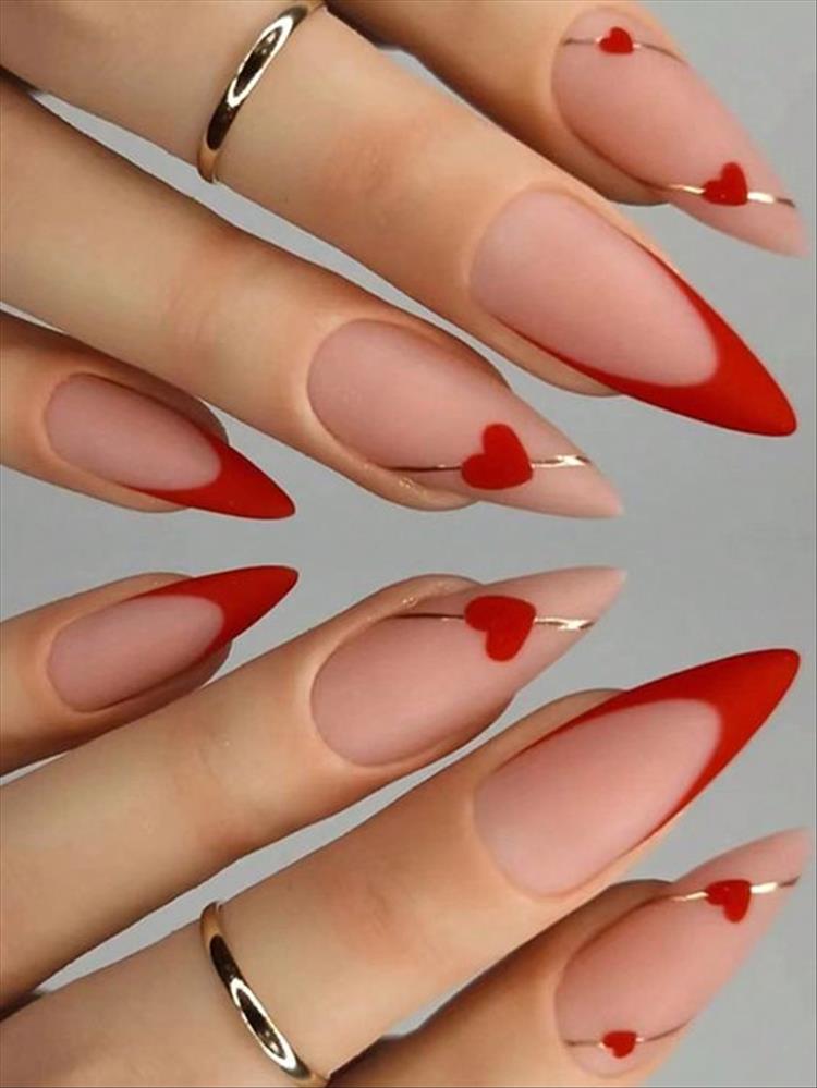 Elegant And Gorgeous Red Nail Designs For You; Red Nail; Nail; Nail Design; Red Short Nail; Coffin Red Nail; Stiletto Red Nail; Diamond Nail; Crystals Nails; Glitter Nails; #nail #naildesign #nailart #rednail #redshortnail #coffinrednail #stilettorednail #holidaynail